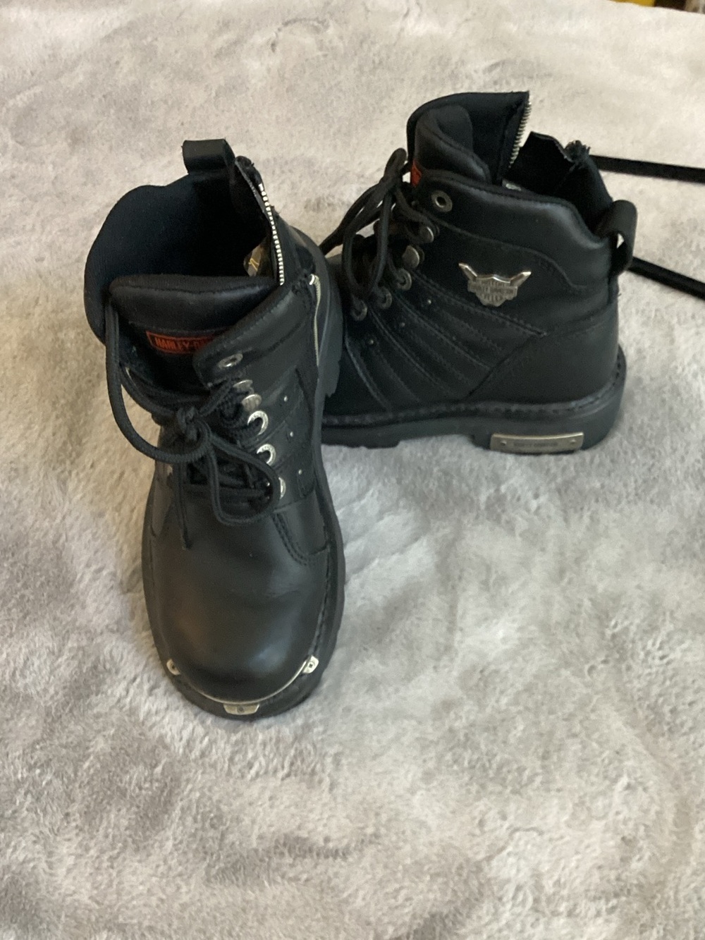 Harley-Davidson Black Moto Lace-Up Combat Boots